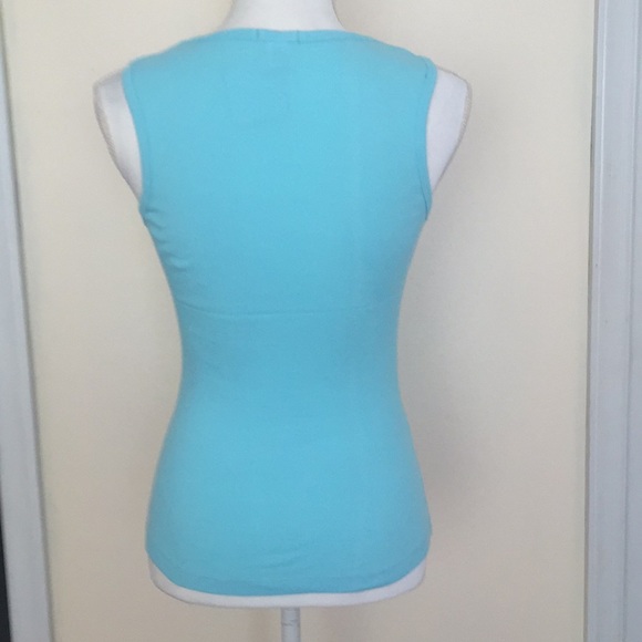LAST ONE 👚 Beautiful soft ribbed teal tank top size S - Picture 5 of 8